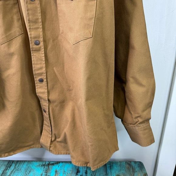 Tough Duck Canvas Chore Coat Snap Button Front Shacket Unisex Workwear - Picture 5 of 11